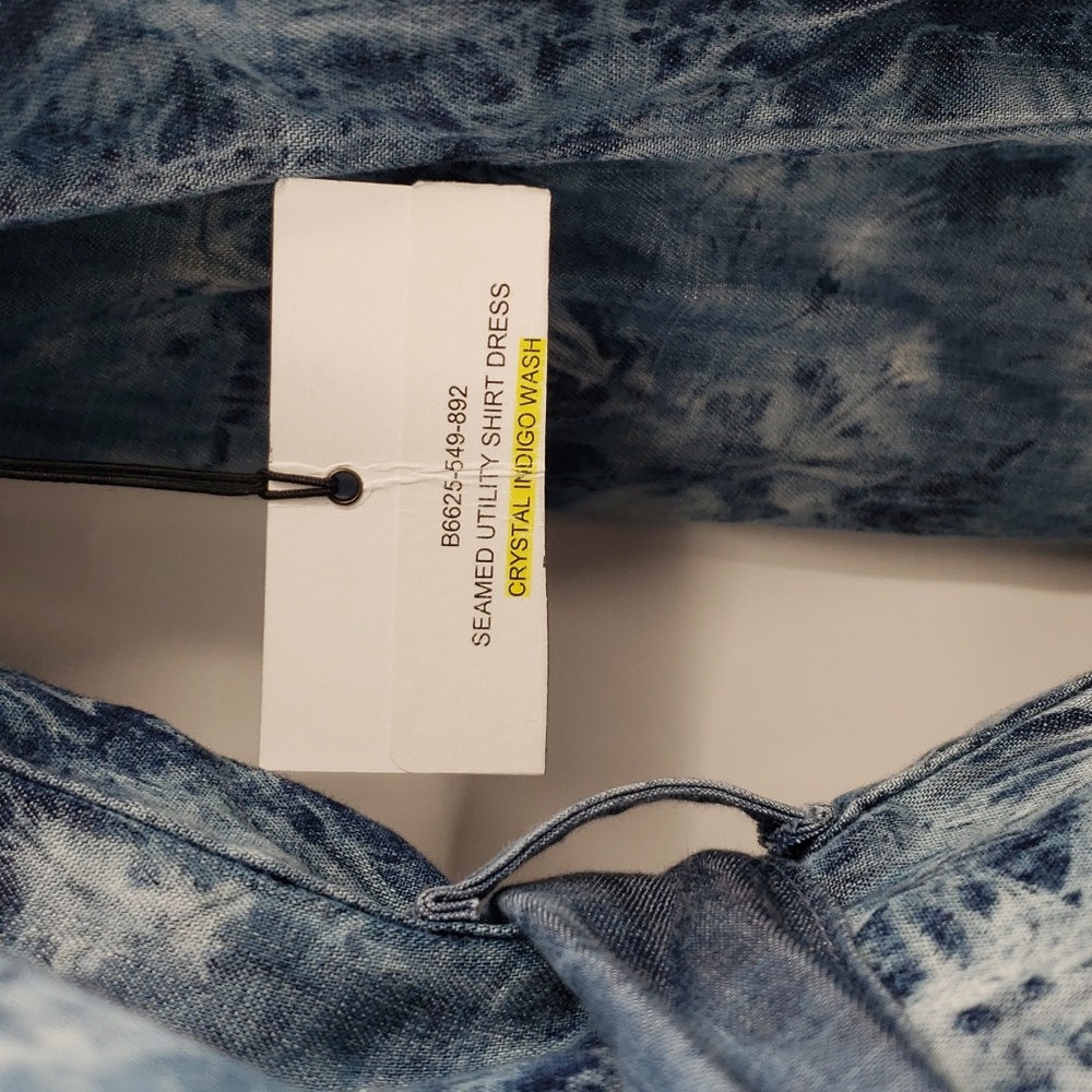 3/$30 Bella dahl seamed utility shirt dress in crystal indigo wash nwt - Picture 6 of 12